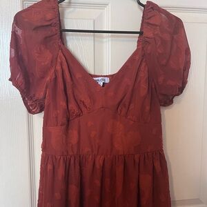 Mimi Chica Rust Textured Dress